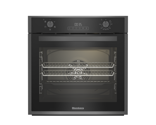 Blomberg ROEN9202DX 59.4cm Built In Single AeroChef Oven - Dark Steel
