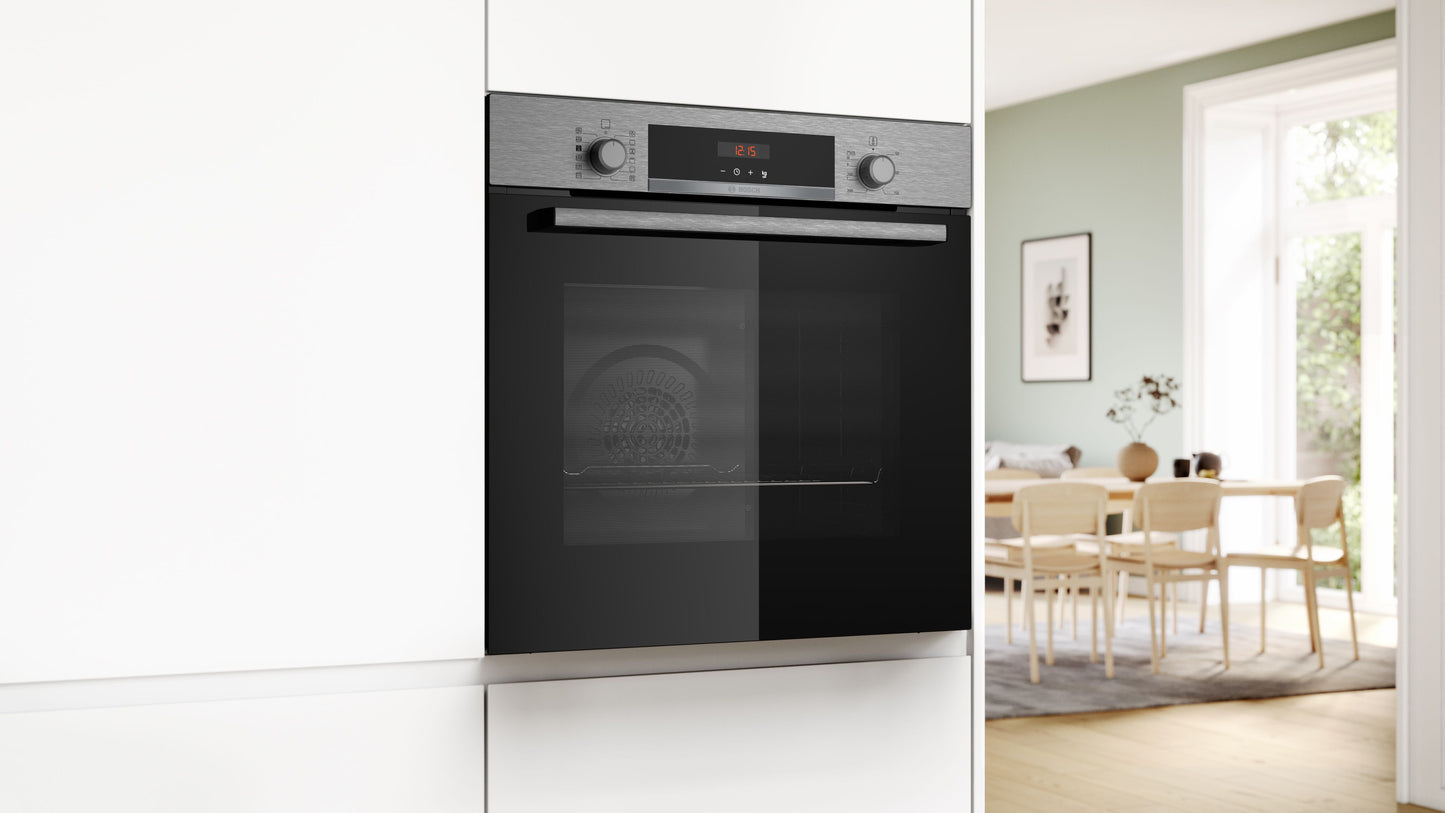 Bosch HQA574BS3B 59.4cm Built In Electric Single Oven - Stainless Steel