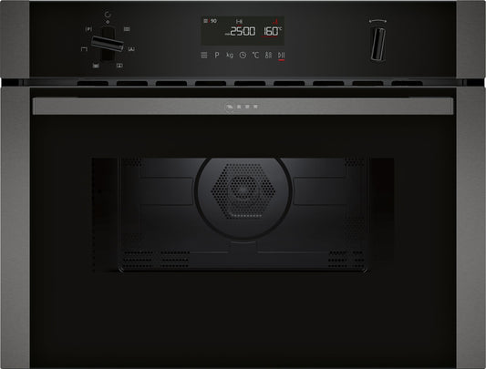 NEFF C1AMG84G0B 44 Litres Built In Microwave Oven with Hot Air - Black with Graphite Trim