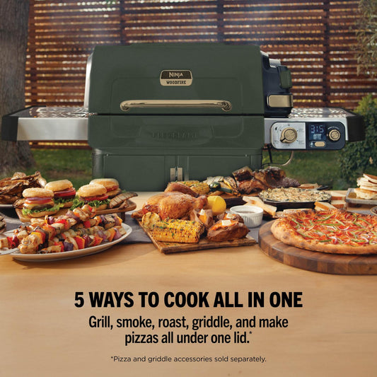 Ninja PG301UKGN FlexFlame Gas BBQ & Outdoor Cooking System - Green