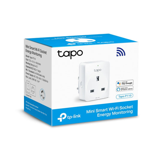 TP-Link TAPOP110 Energy Monitoring Mini Smart Wi-Fi Plug - White