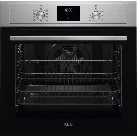 AEG BEX33501EM 59.4cm Built In Electric Single Oven - Stainless Steel