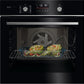 AEG GA5CB50FAB 59.5cm Built In Electric Single Oven - Gloss Black with Steel Trim