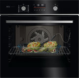 AEG GA5CB50FAB 59.5cm Built In Electric Single Oven - Gloss Black with Steel Trim