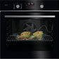 AEG GA5PB50FAB 59.5cm Built In Electric Single Oven - Gloss Black with Steel Trim