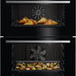 AEG GE7CP61FB 59.4cm Built In Electric Double Oven - Gloss Black with Steel Trim