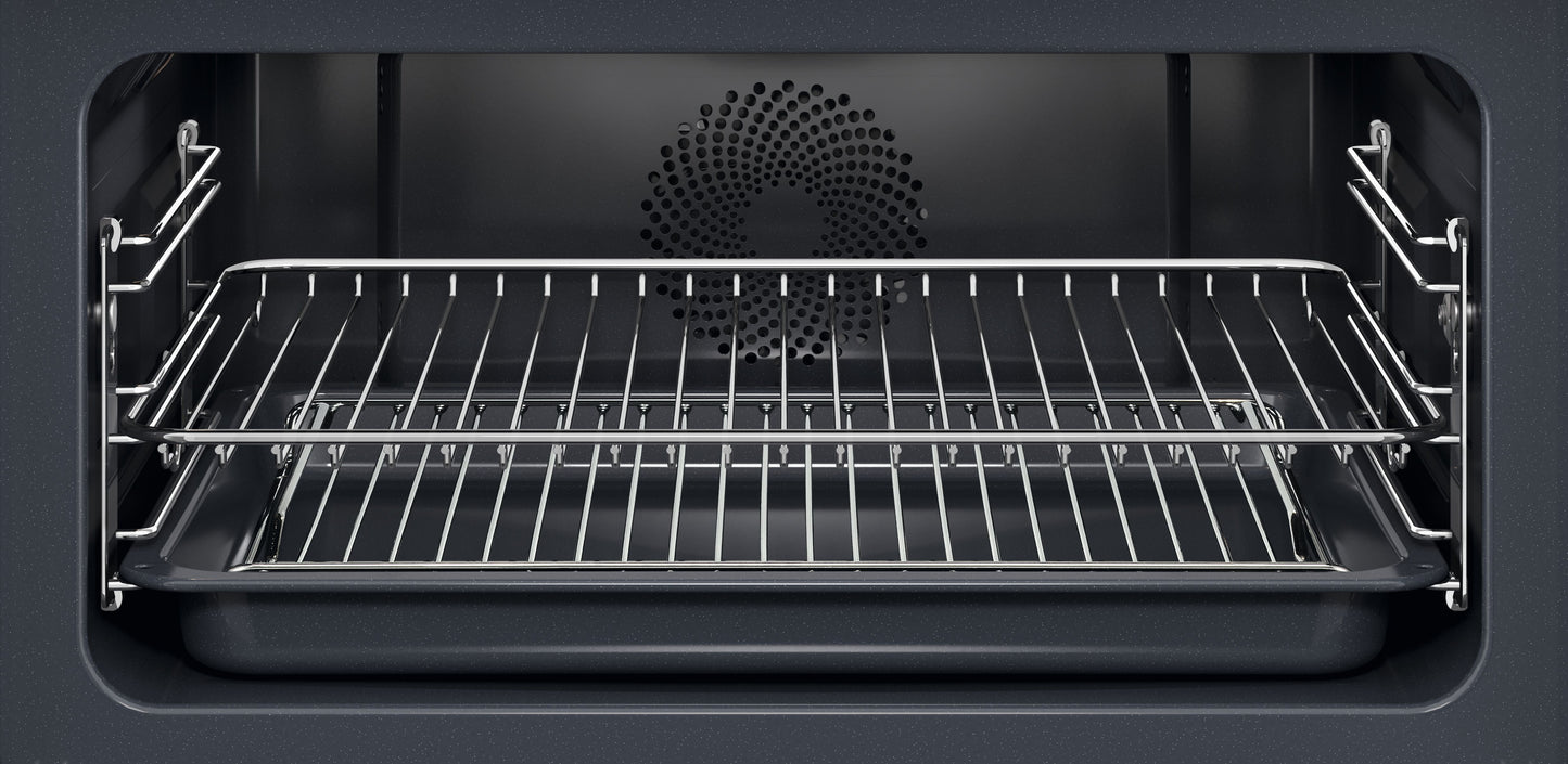 AEG GK6NK40FB 59.5cm Compact Combi Microwave Oven - Gloss Black with Steel Trim