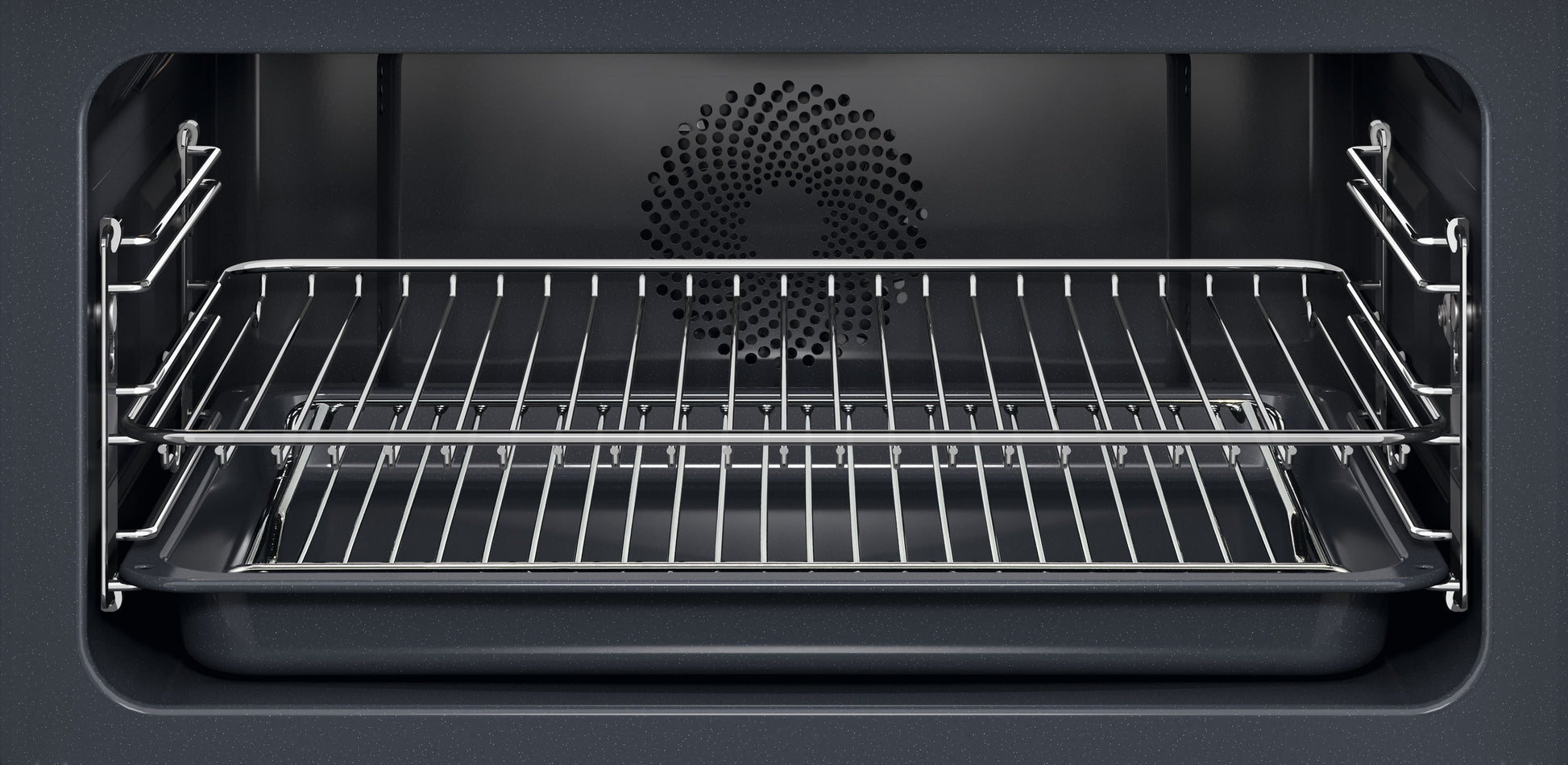 AEG GK6NK40FB 59.5cm Compact Combi Microwave Oven - Gloss Black with Steel Trim