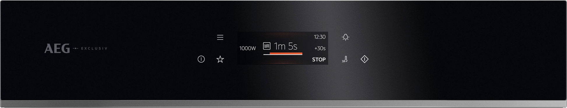 AEG GK7NK62FB 59.5cm Compact Combi Microwave Oven - Gloss Black with Steel Trim