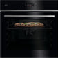 AEG GX7PB63FSB 59.6cm Built In Electric Single Oven - Gloss Black with Steel Trim