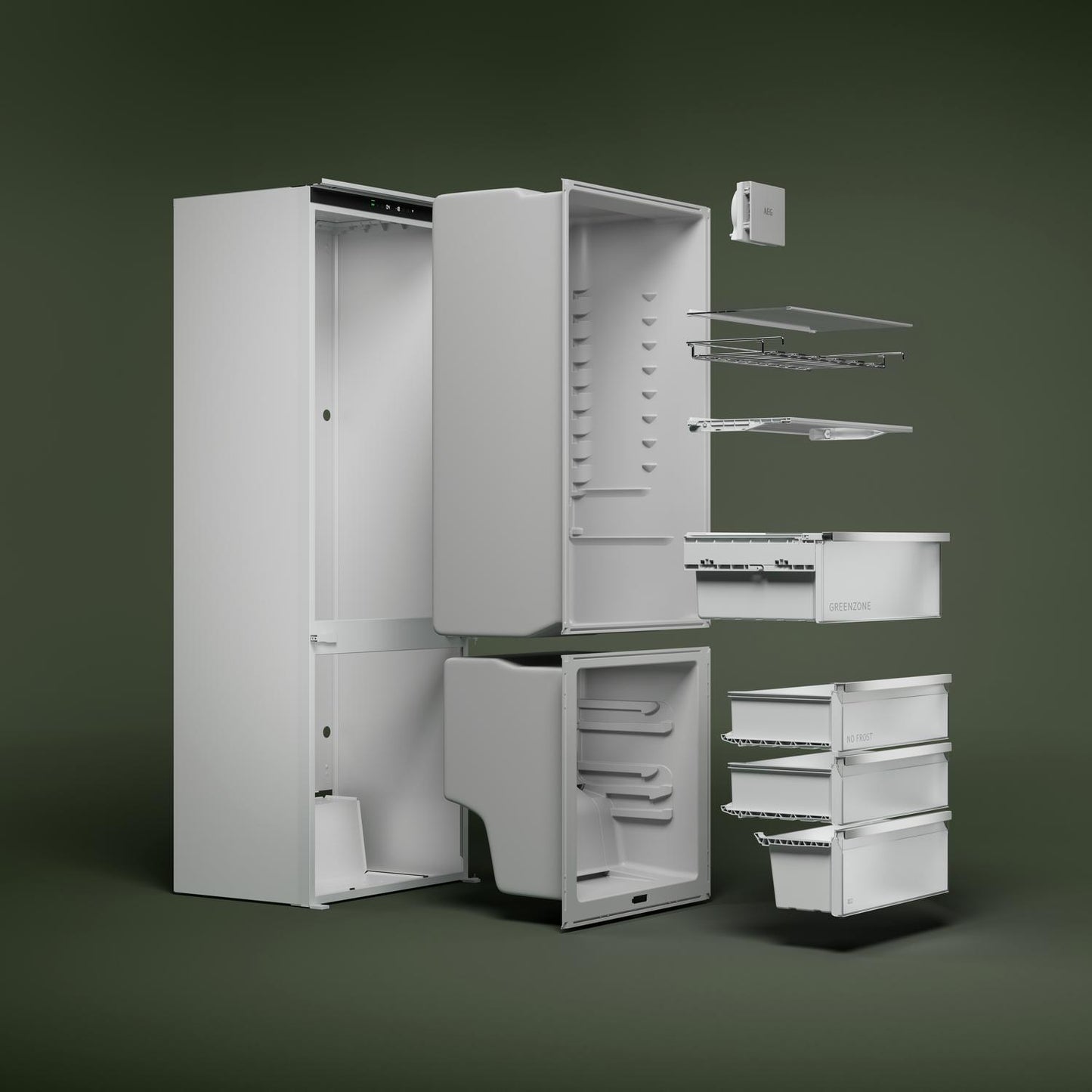 AEG NSC7T185ES 54.6cm 50/50 Built In Frost Free Fridge Freezer