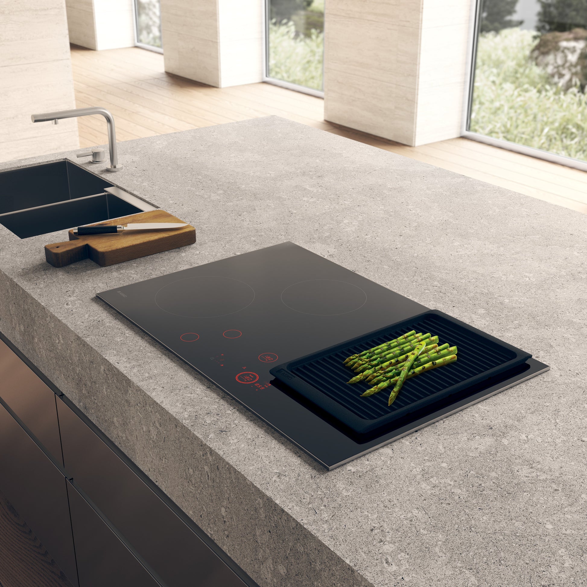 Asko HID824GC 80cm 4 Zone Induction Hob - Black