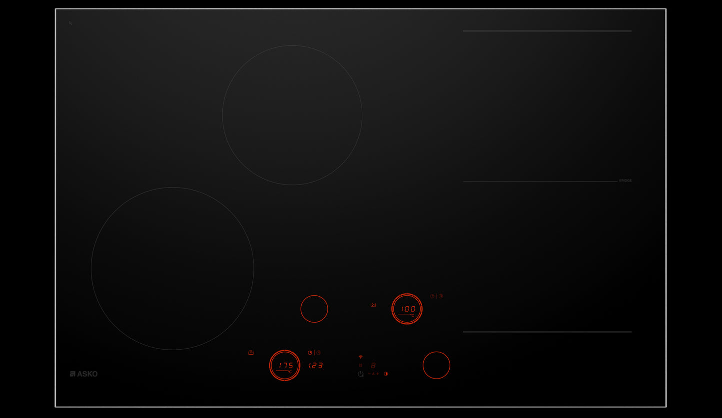 Asko HID824GC 80cm 4 Zone Induction Hob - Black