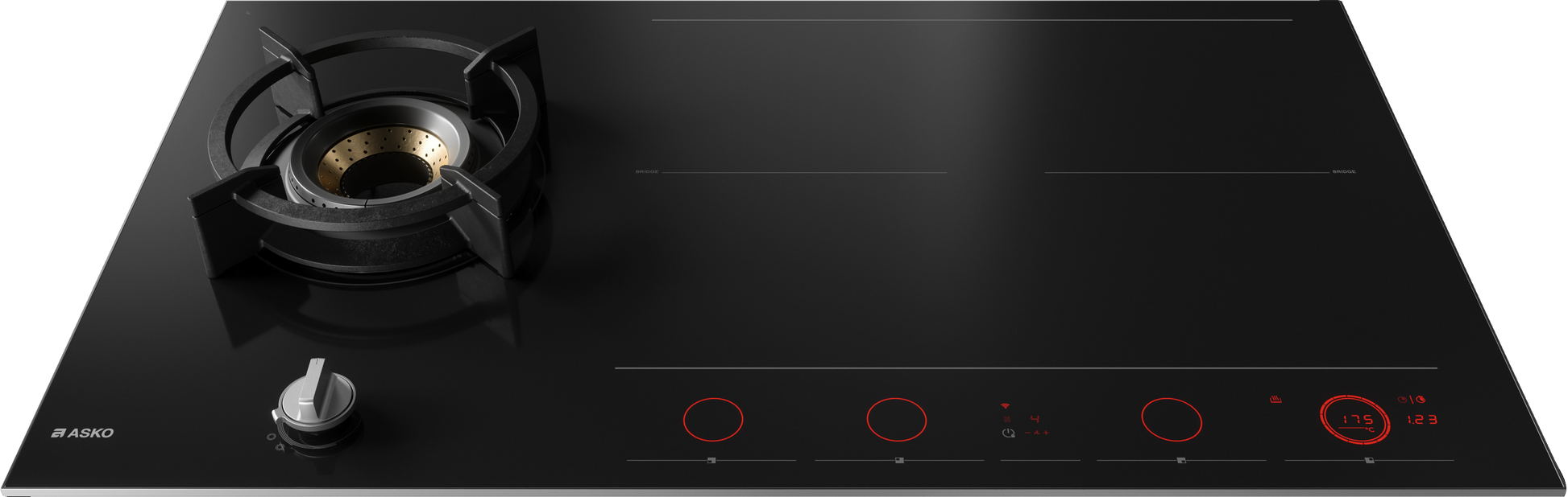 ASKO HIG89524BGB1 90cm 5 Zone Induction/Gas Hob - Black