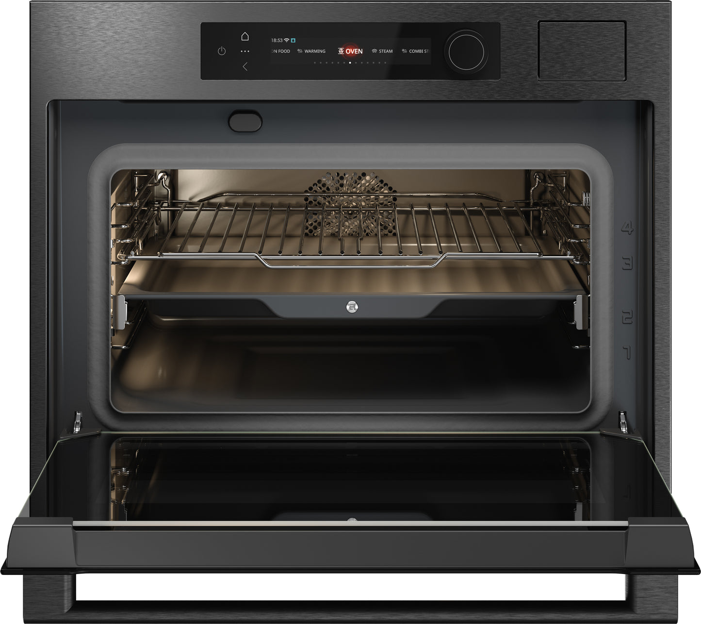 ASKO OCS64BSH 45cm Built-in Compact Oven with steam function - Black Steel