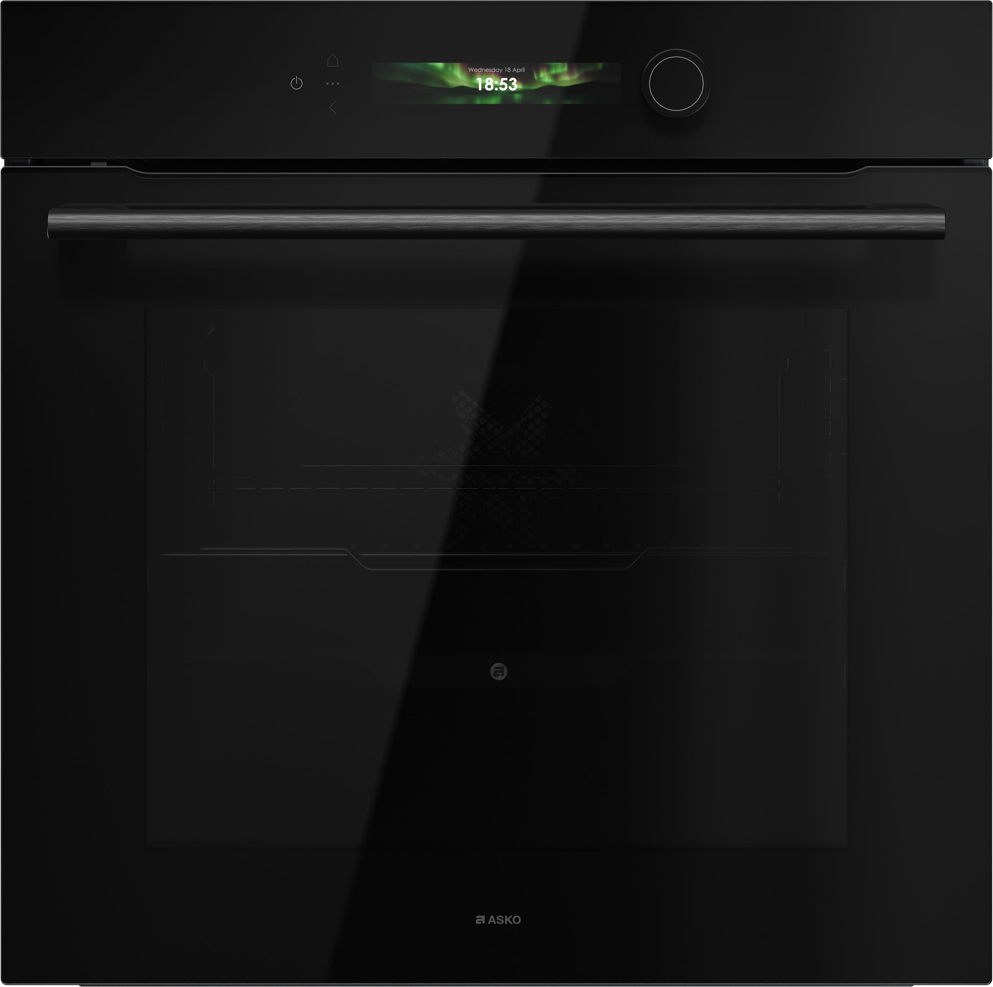 ASKO OTP56BGH 60cm Multifunctional Built In Single Oven with Pyrolytic cleaning - Black Glass