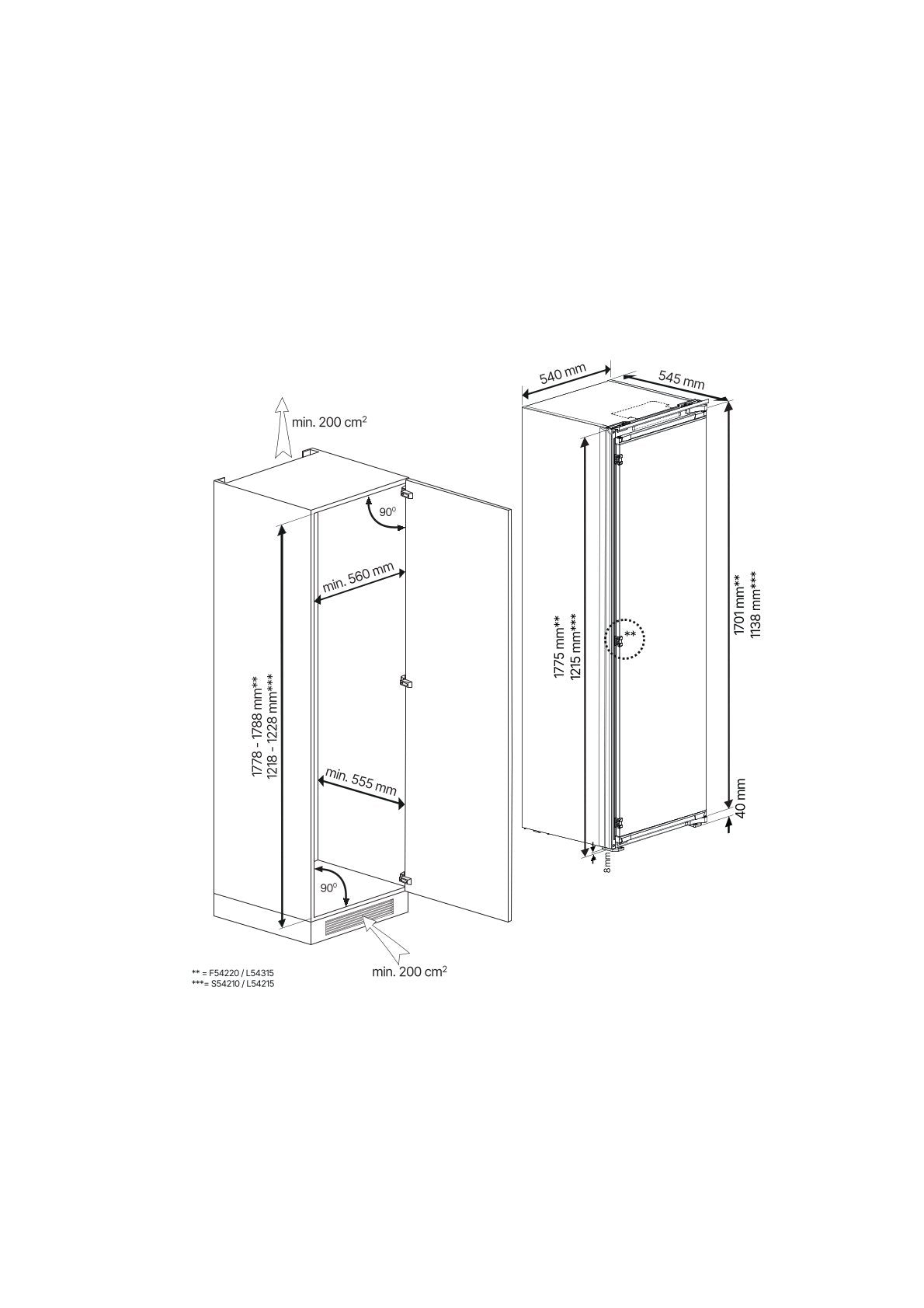 Blomberg FNT4454I 54cm Integrated Frost Free Freezer - White