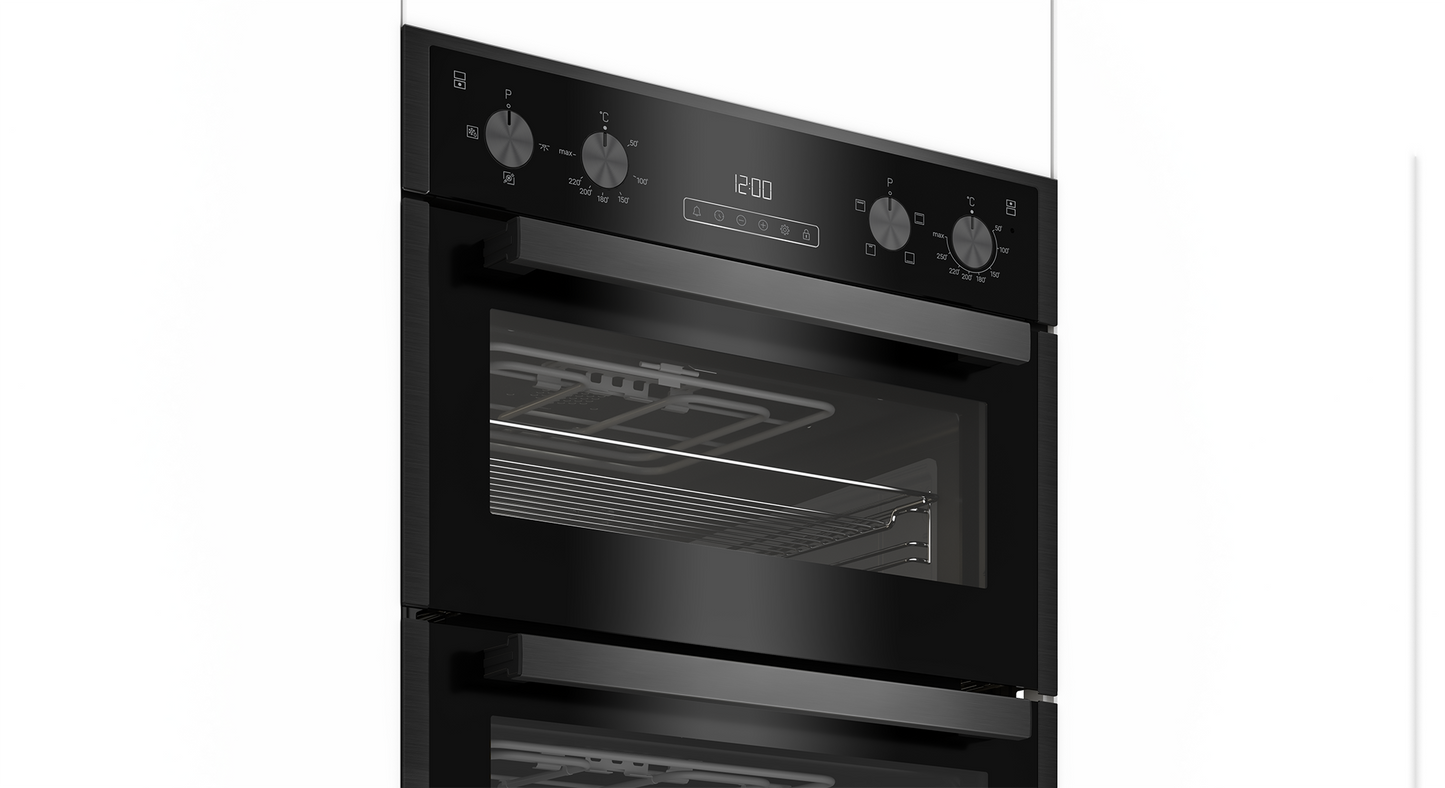 Blomberg RODN9202DX 59.4cm Built In Electric Double Oven - Dark Steel