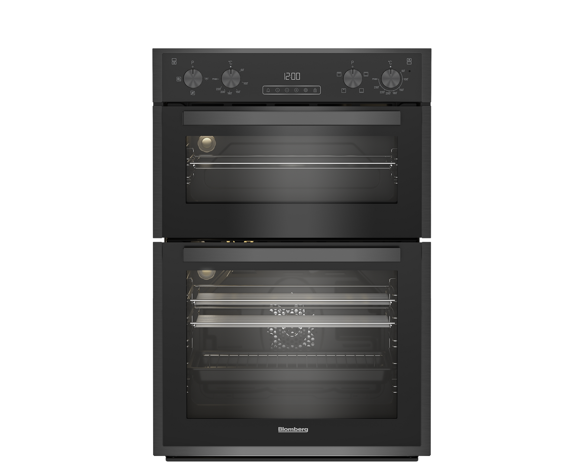 Blomberg RODN9202DX 59.4cm Built In Electric Double Oven - Dark Steel