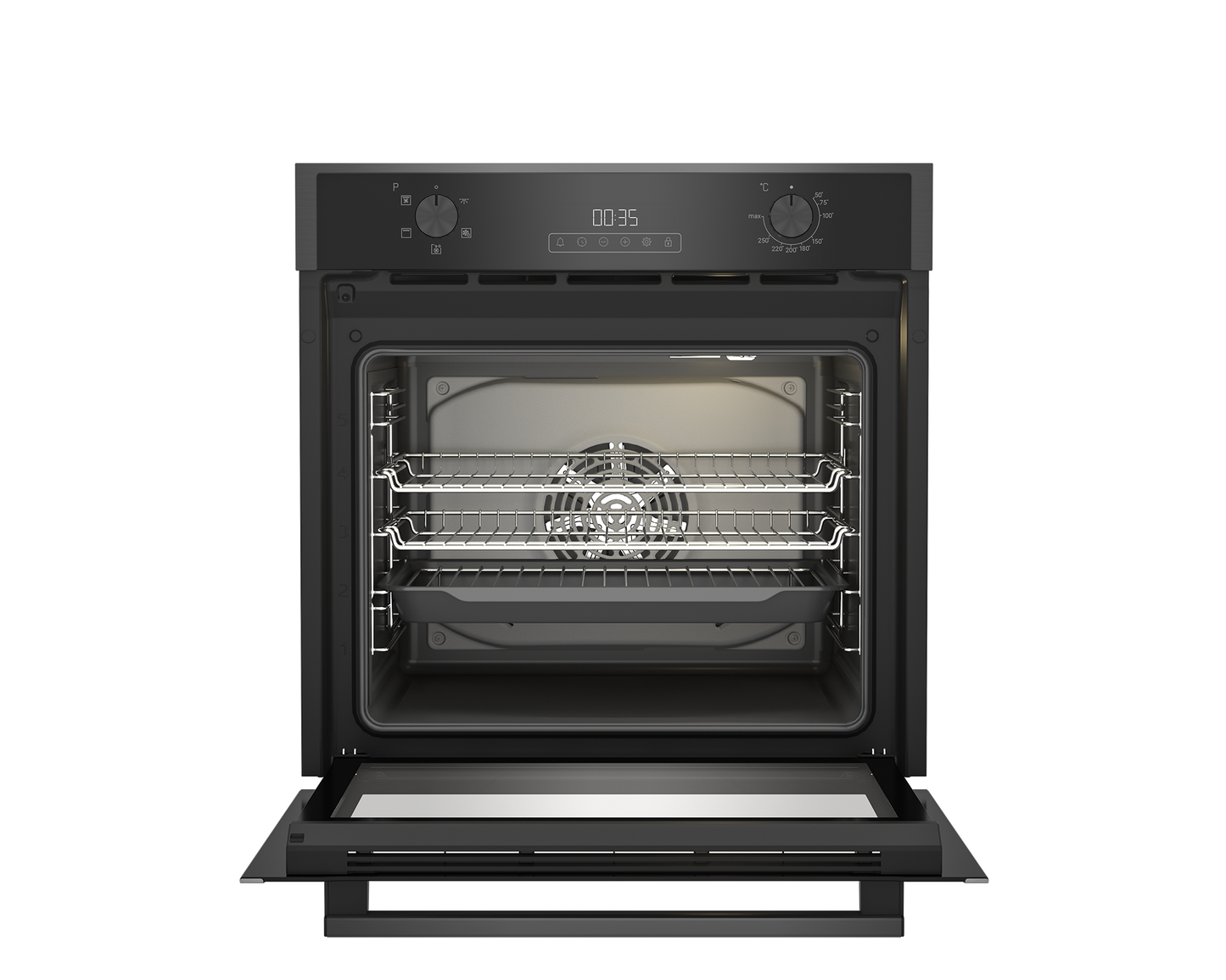 Blomberg ROEN9202DX 59.4cm Built In Single AeroChef Oven - Dark Steel