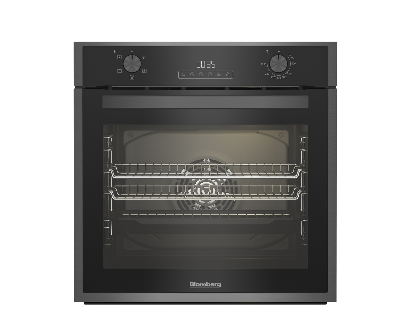 Blomberg ROEN9202DX 59.4cm Built In Single AeroChef Oven - Dark Steel