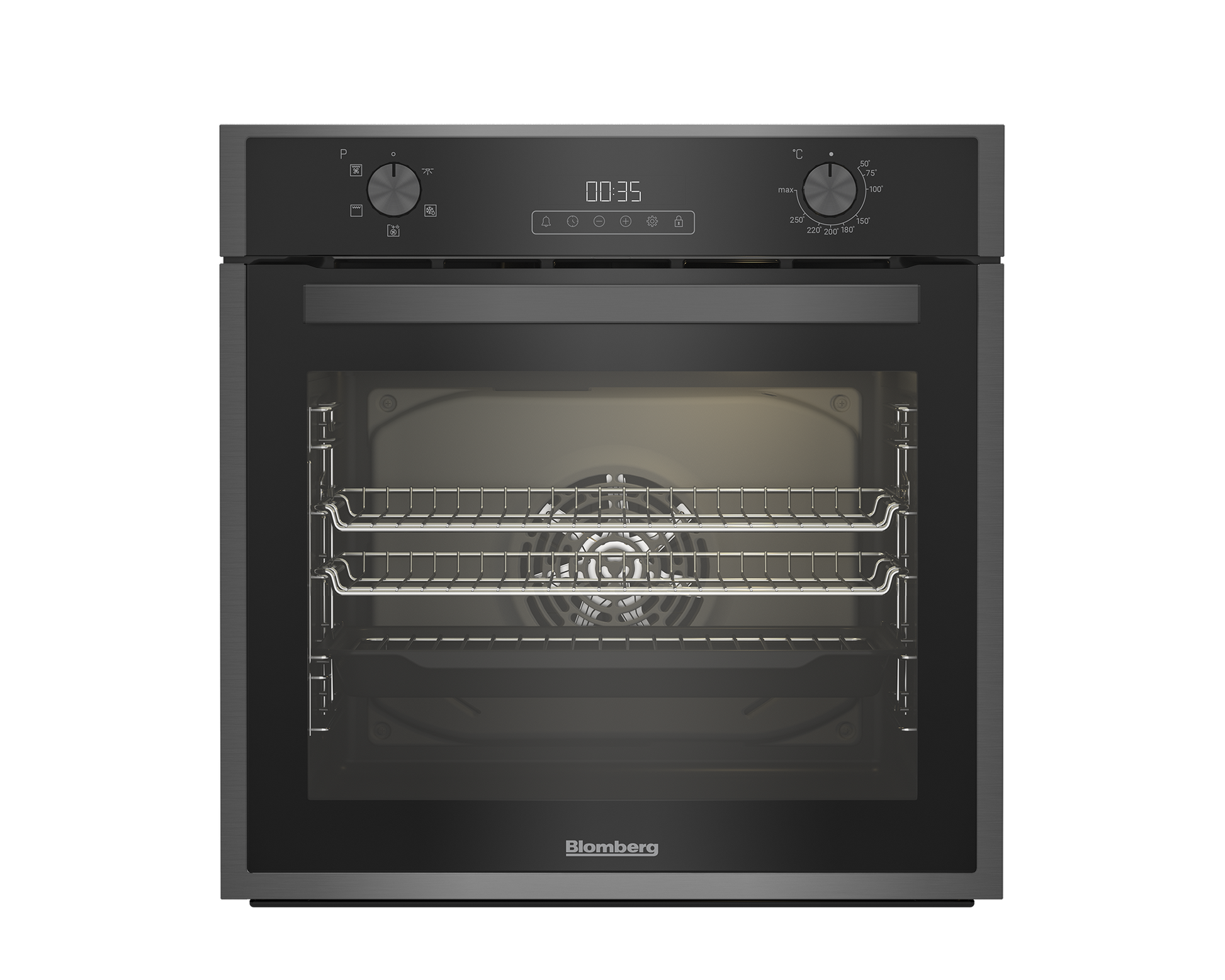 Blomberg ROEN9202DX 59.4cm Built In Single AeroChef Oven - Dark Steel