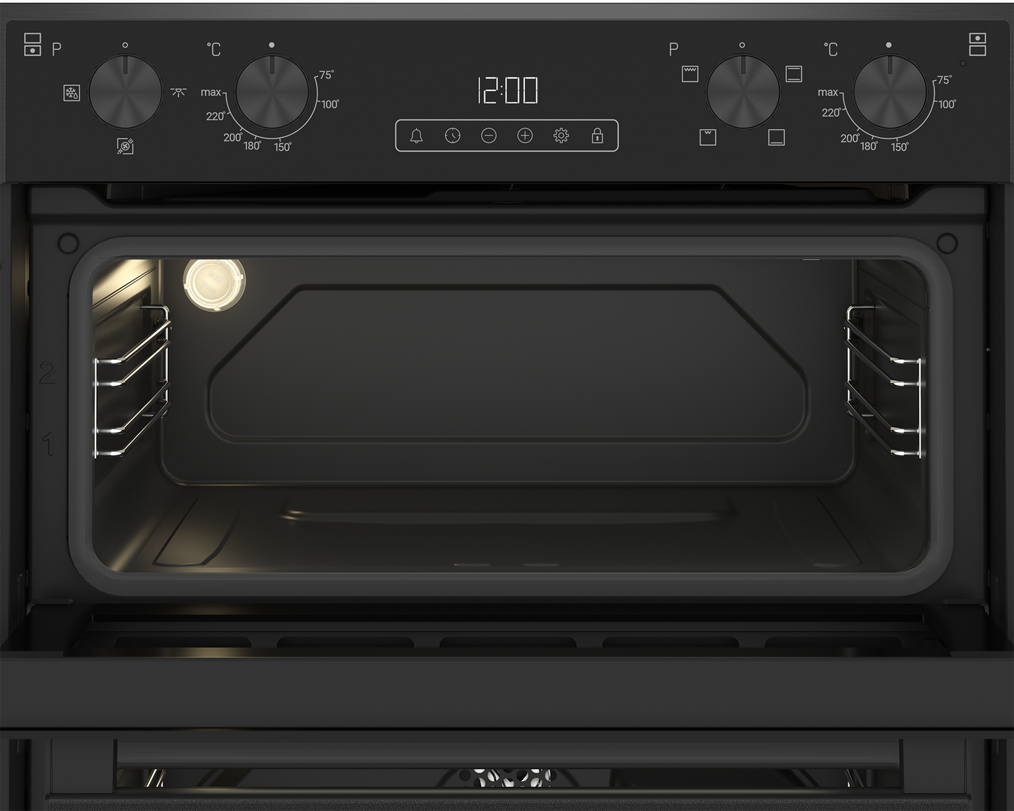 Blomberg ROTN9202DX 59.4cm Built-Under Electric Double Oven - Dark Steel