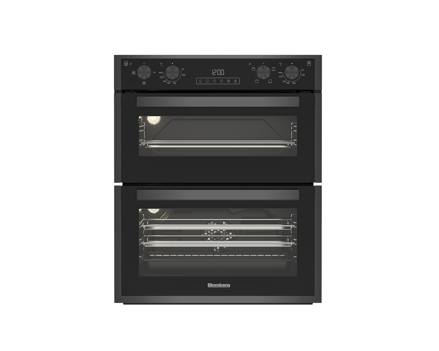 Blomberg ROTN9202DX 59.4cm Built-Under Electric Double Oven - Dark Steel
