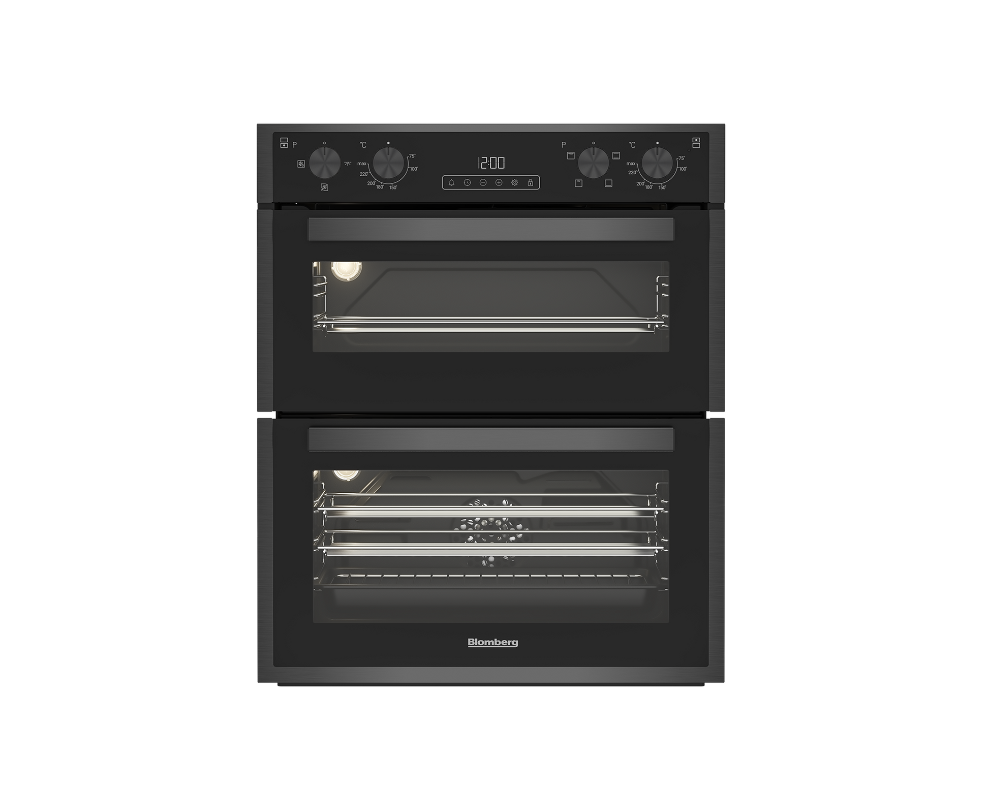 Blomberg ROTN9202DX 59.4cm Built-Under Electric Double Oven - Dark Steel