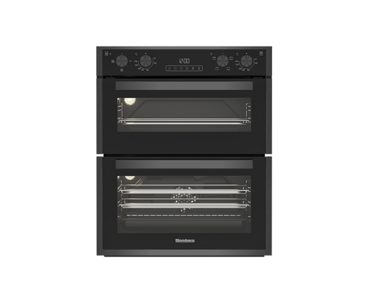 Blomberg ROTN9202DX 59.4cm Built-Under Electric Double Oven - Dark Steel