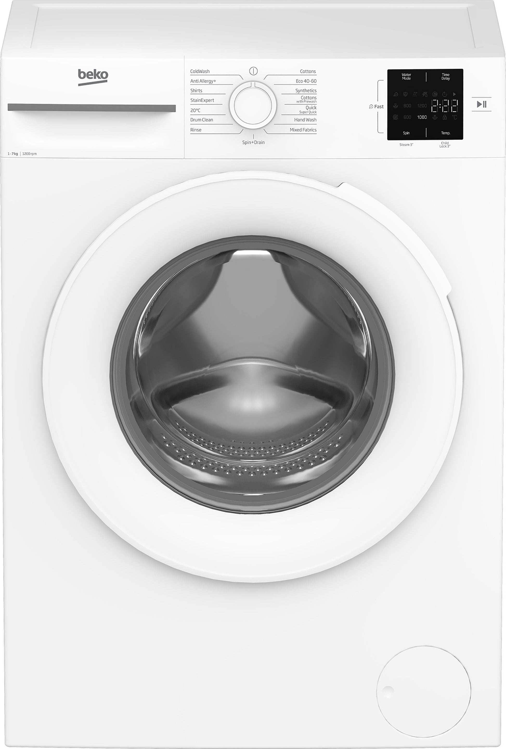 Beko BM1WU3721W 7kg 1200 Spin RecycledTub Washing Machine - White