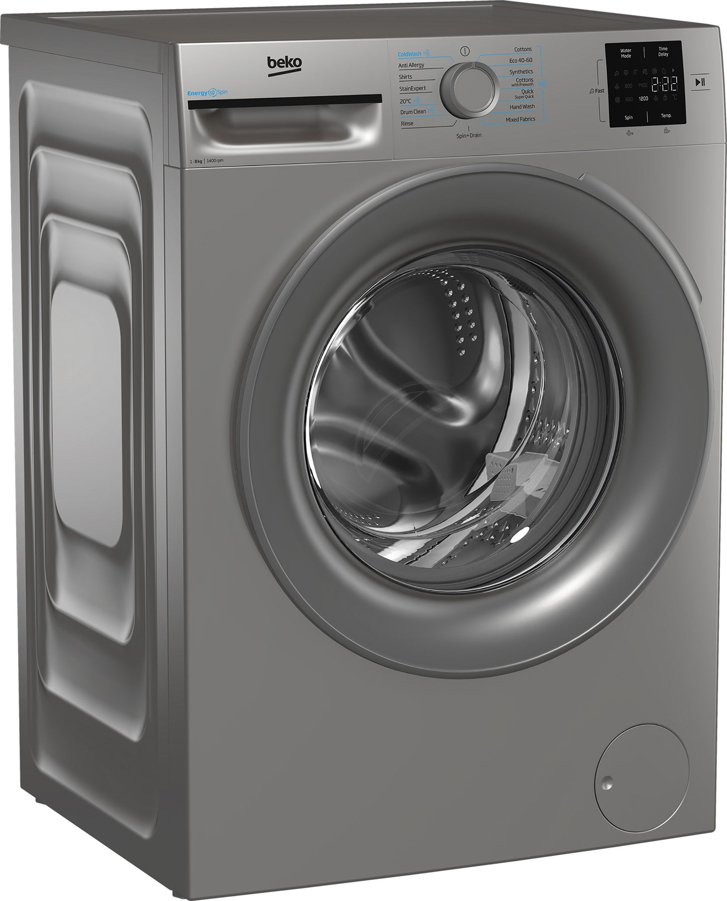 Beko BMN3WT3841S 8kg 1400 Spin EnergySpin Washing Machine - Silver