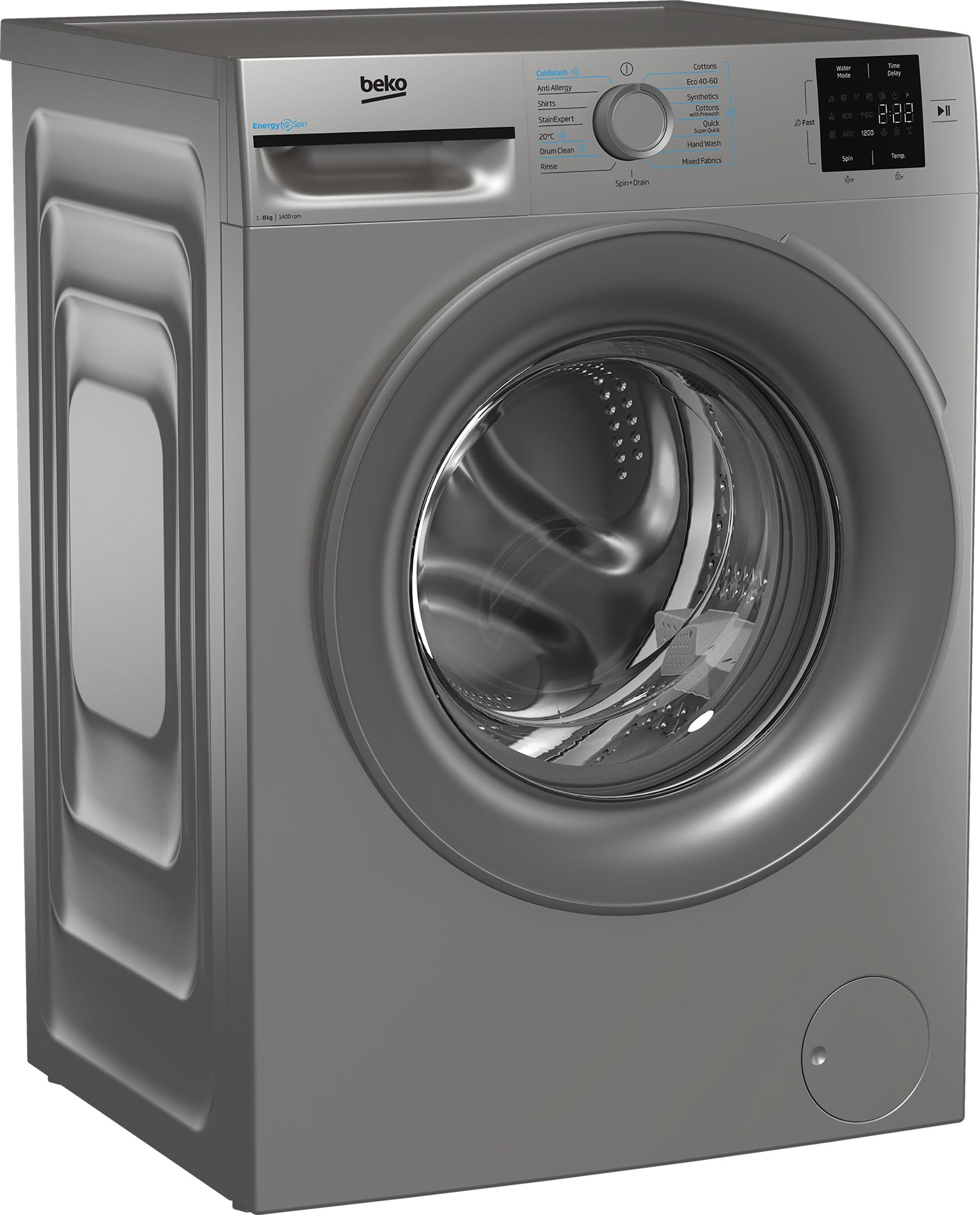 Beko BMN3WT3841S 8kg 1400 Spin EnergySpin Washing Machine - Silver