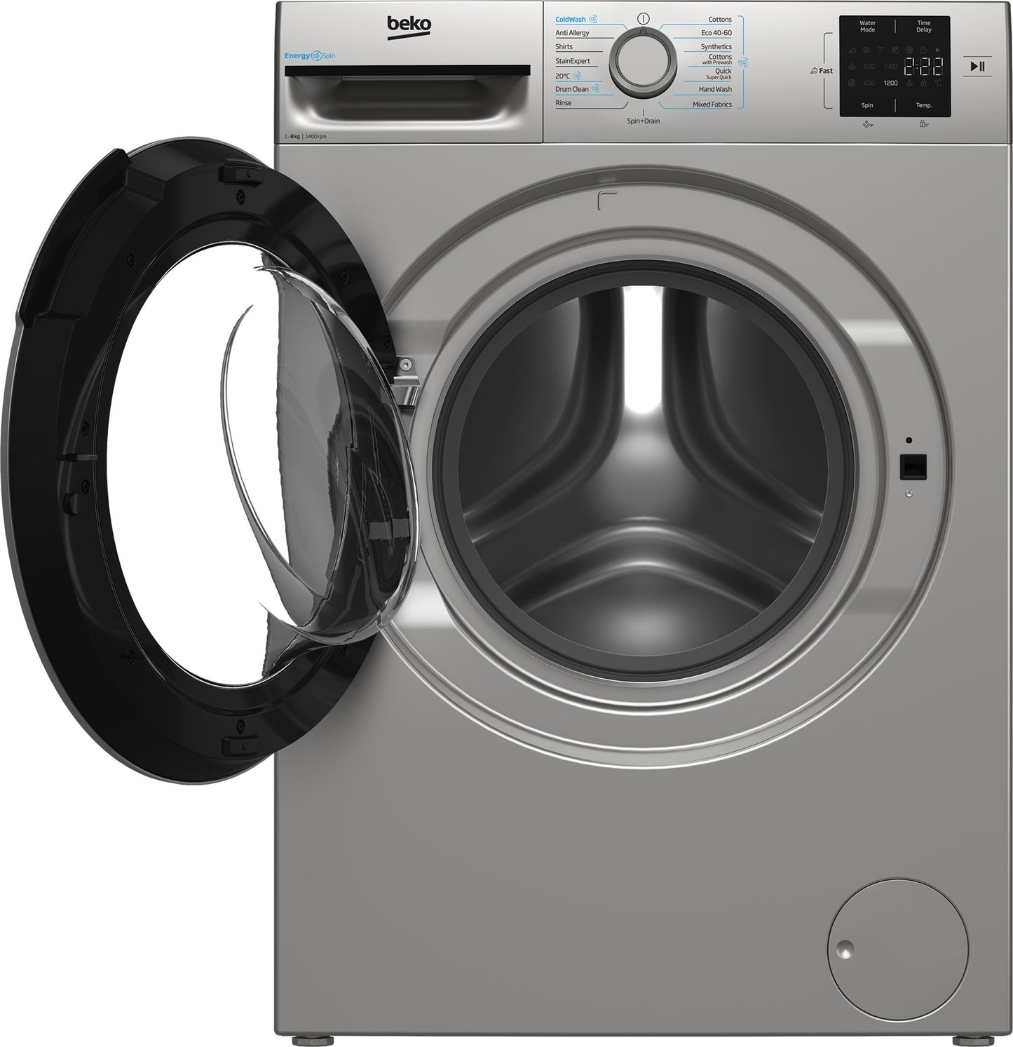 Beko BMN3WT3841S 8kg 1400 Spin EnergySpin Washing Machine - Silver
