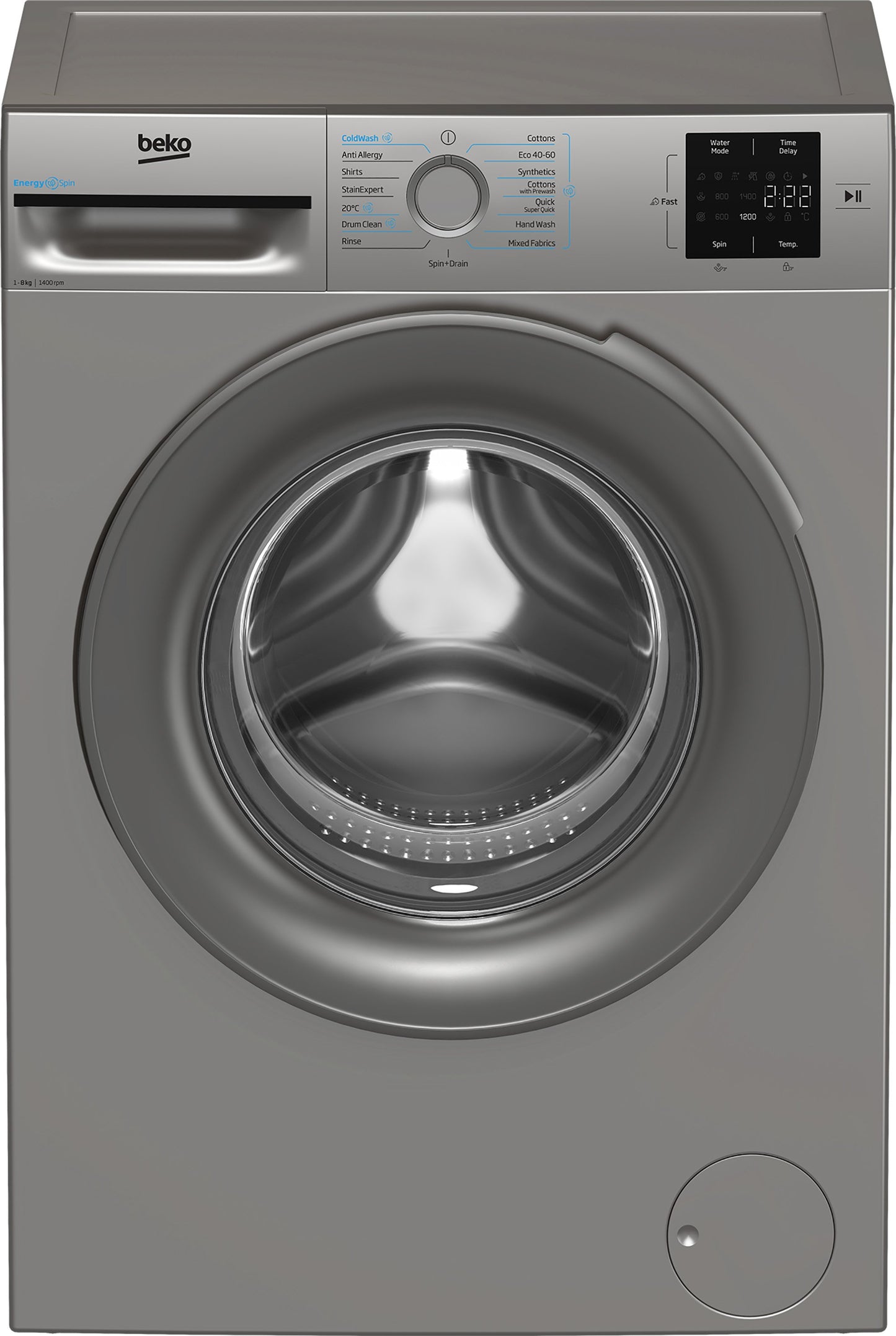 Beko BMN3WT3841S 8kg 1400 Spin EnergySpin Washing Machine - Silver