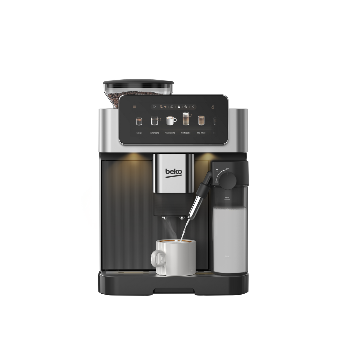 Beko CED7524X CaffeExperto Series Espresso Machine with Integrated Grinder and Milk Cup - Silver
