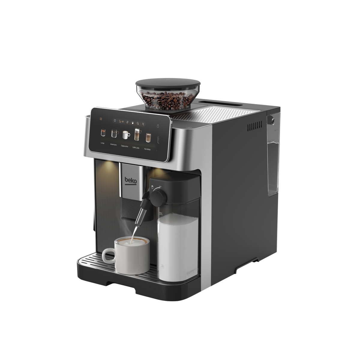 Beko CED7524X CaffeExperto Series Espresso Machine with Integrated Grinder and Milk Cup - Silver
