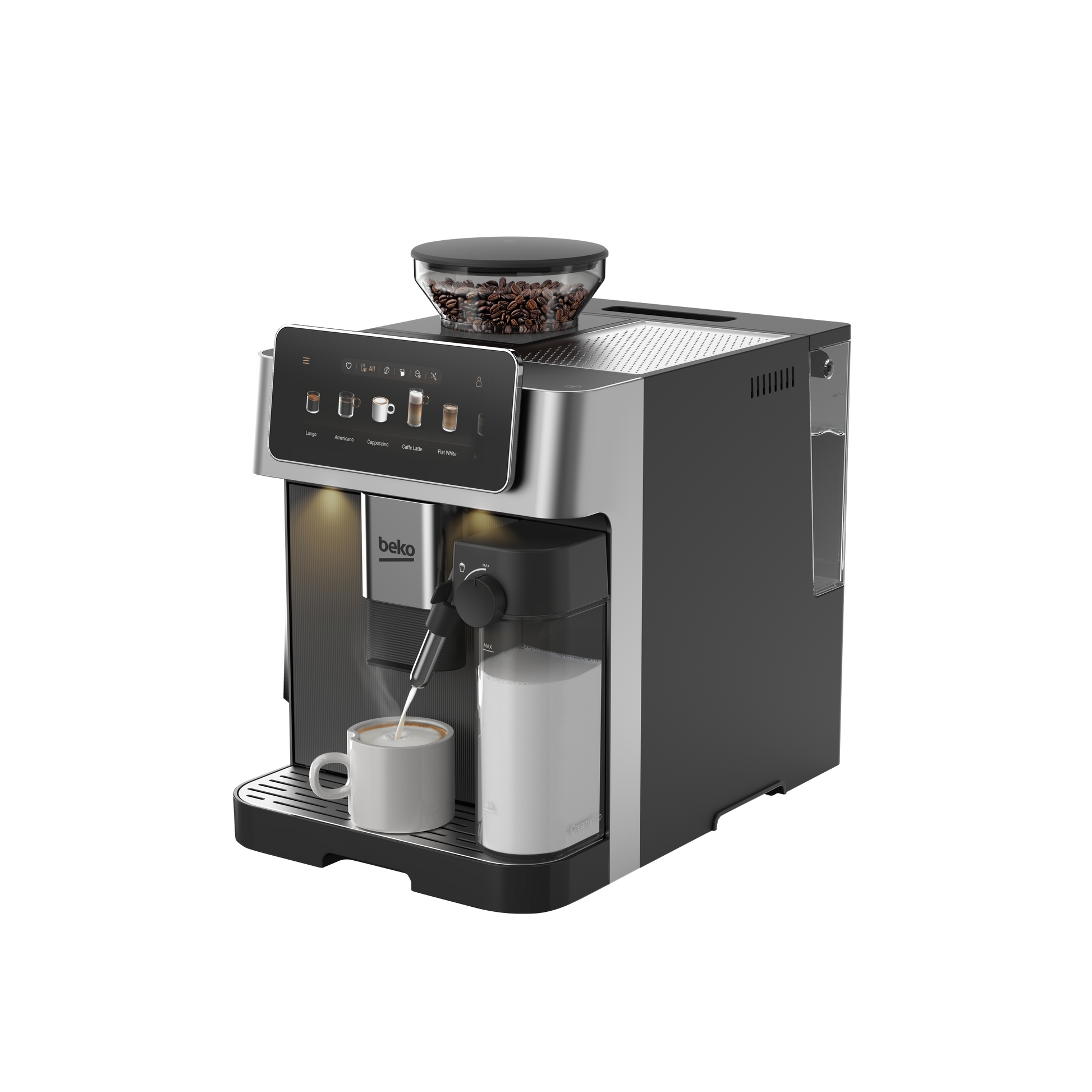 Beko CED7524X CaffeExperto Series Espresso Machine with Integrated Grinder and Milk Cup - Silver