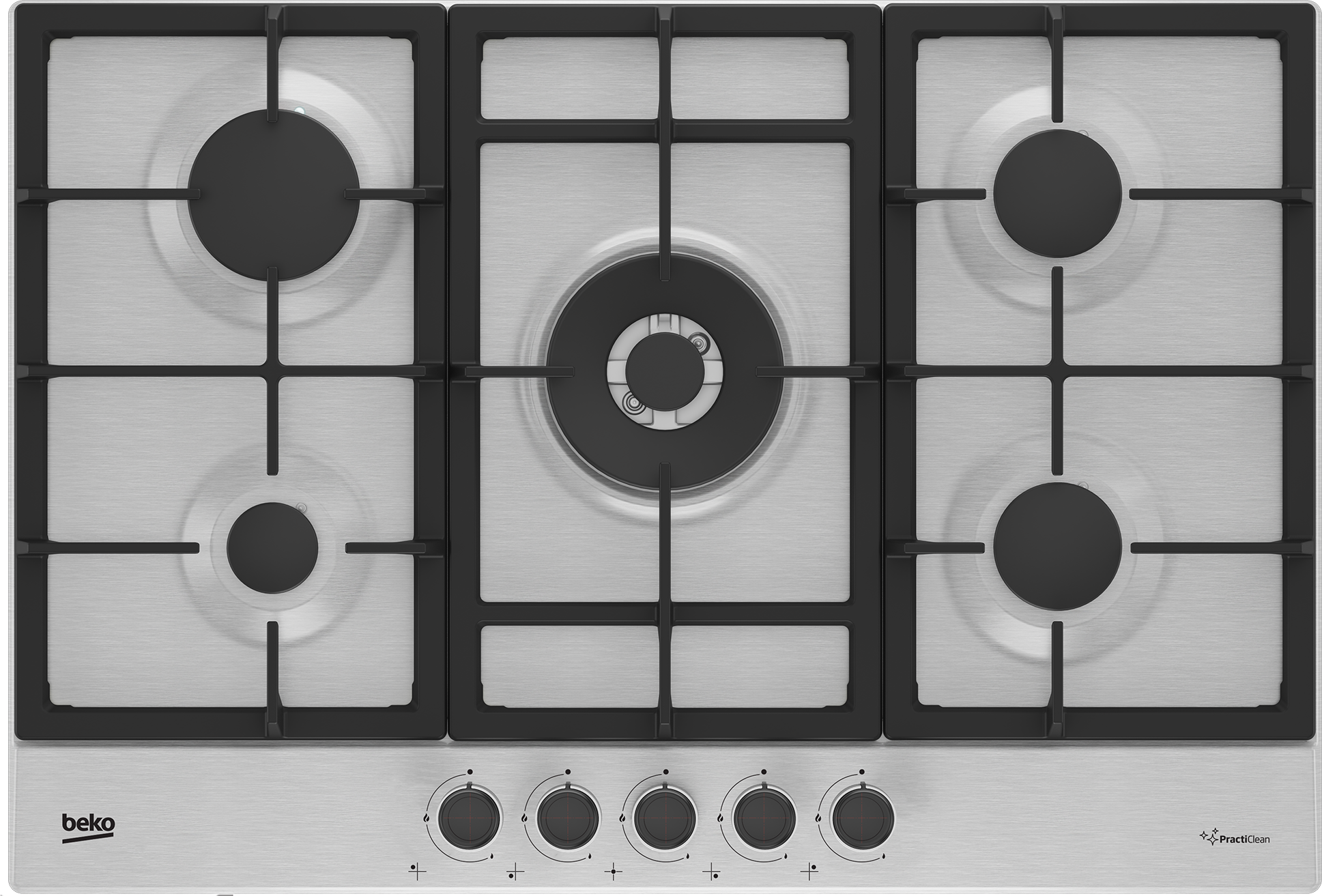 Beko HIAW75225SXE 75cm Gas Hob with Front Knob Controls - Stainless Steel