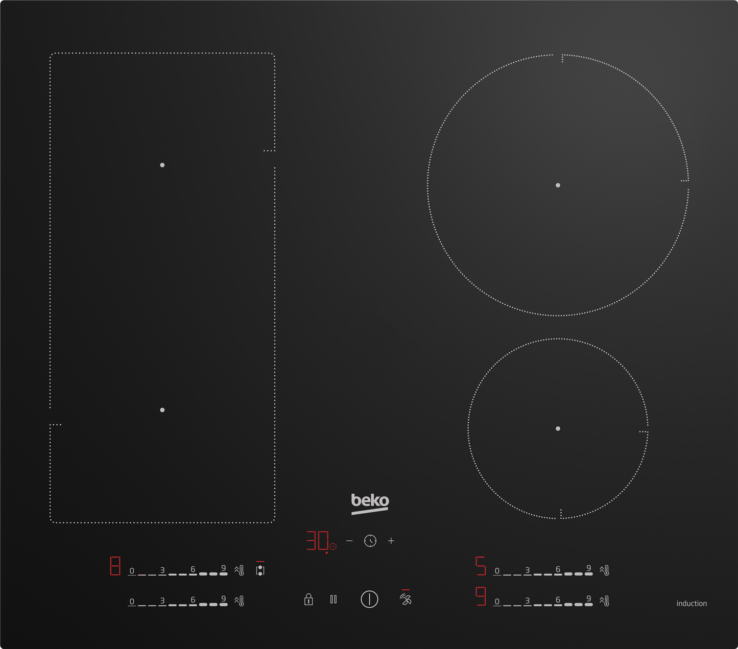 Beko HIIP64530UFT 60cm Plug & Play Induction Hob - Black