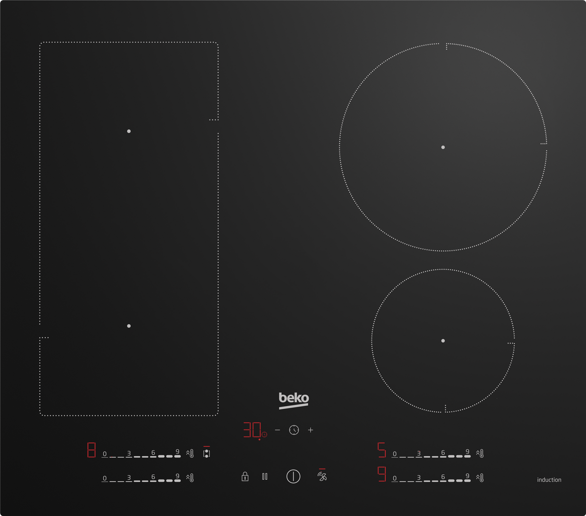 Beko HIIP64530UFT 60cm Plug & Play Induction Hob - Black