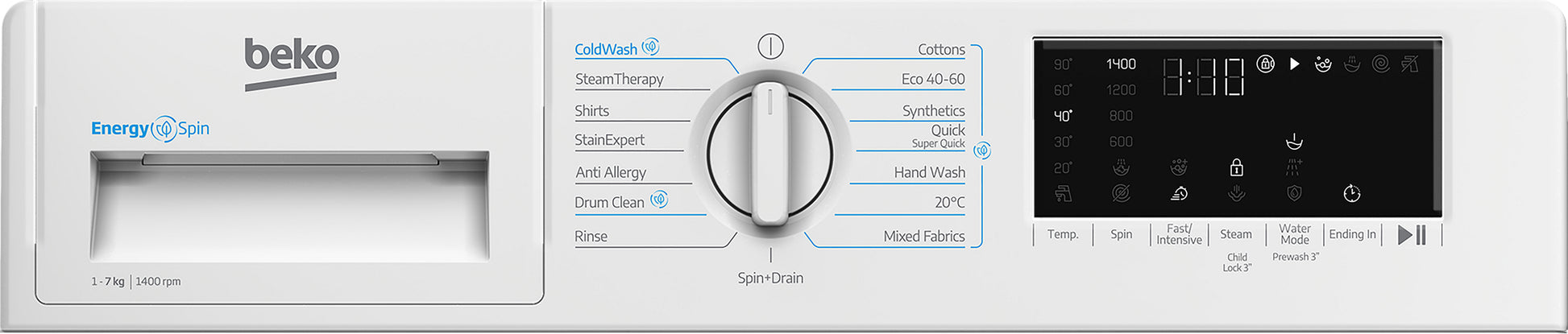 Beko WTIK741511 7kg 1400 Spin Integrated Washing Machine