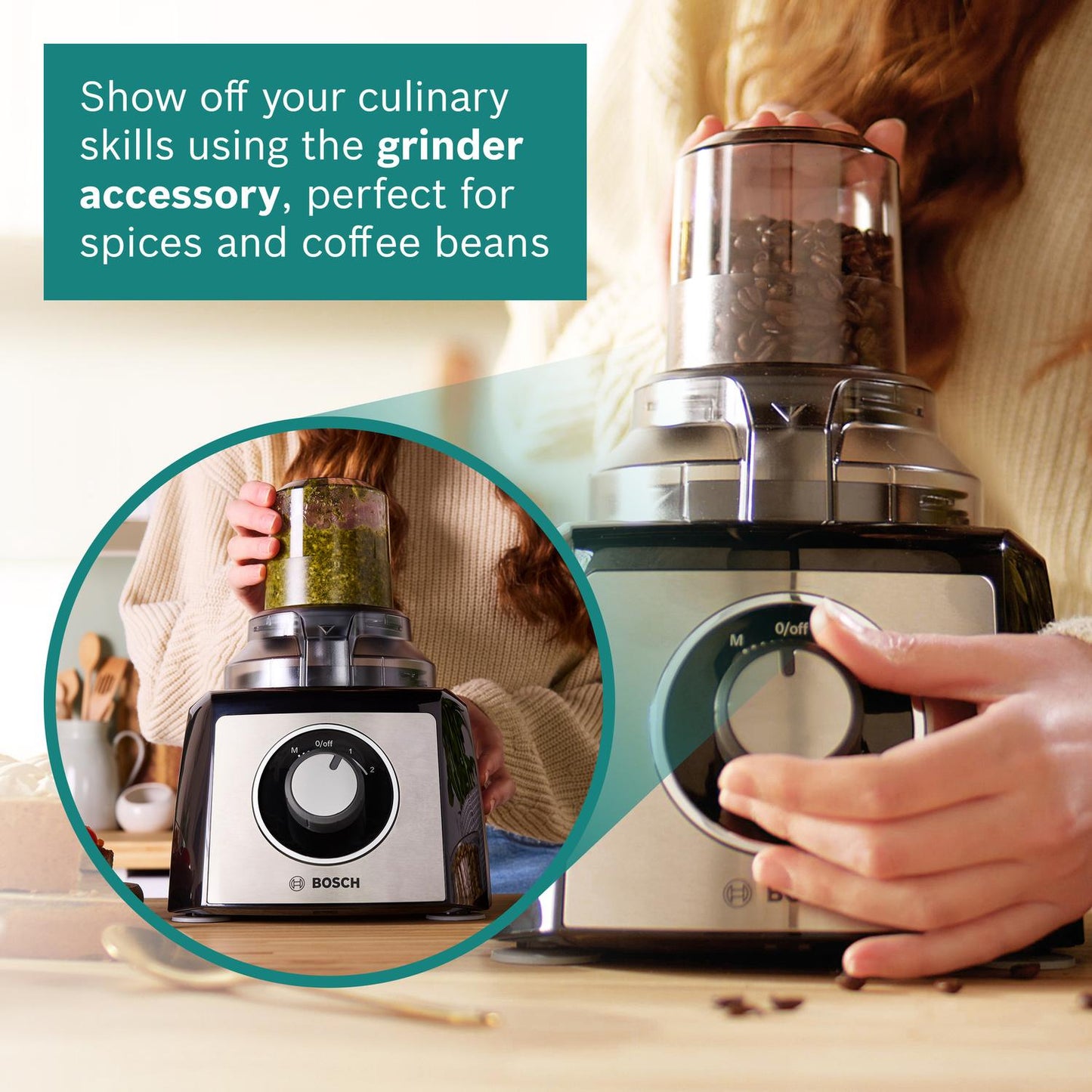 Bosch MCM3501MGB MultiTalent 3 Compact 800W Food Processor - Black & Stainless Steel