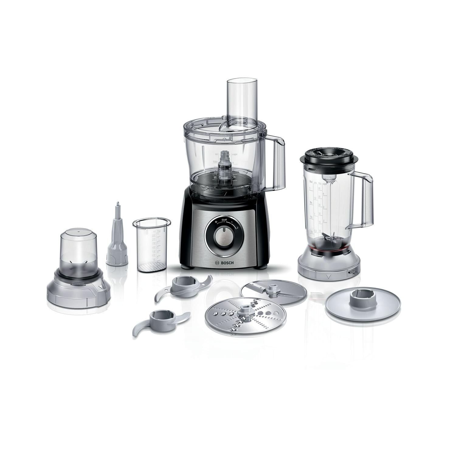 Bosch MCM3501MGB MultiTalent 3 Compact 800W Food Processor - Black & Stainless Steel