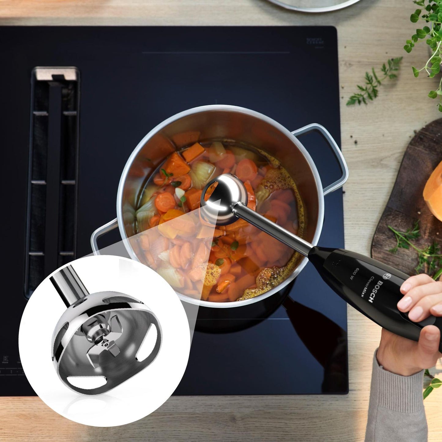 Bosch MSM2610BGB CleverMixx Hand Blender 600W - Black & Anthracite