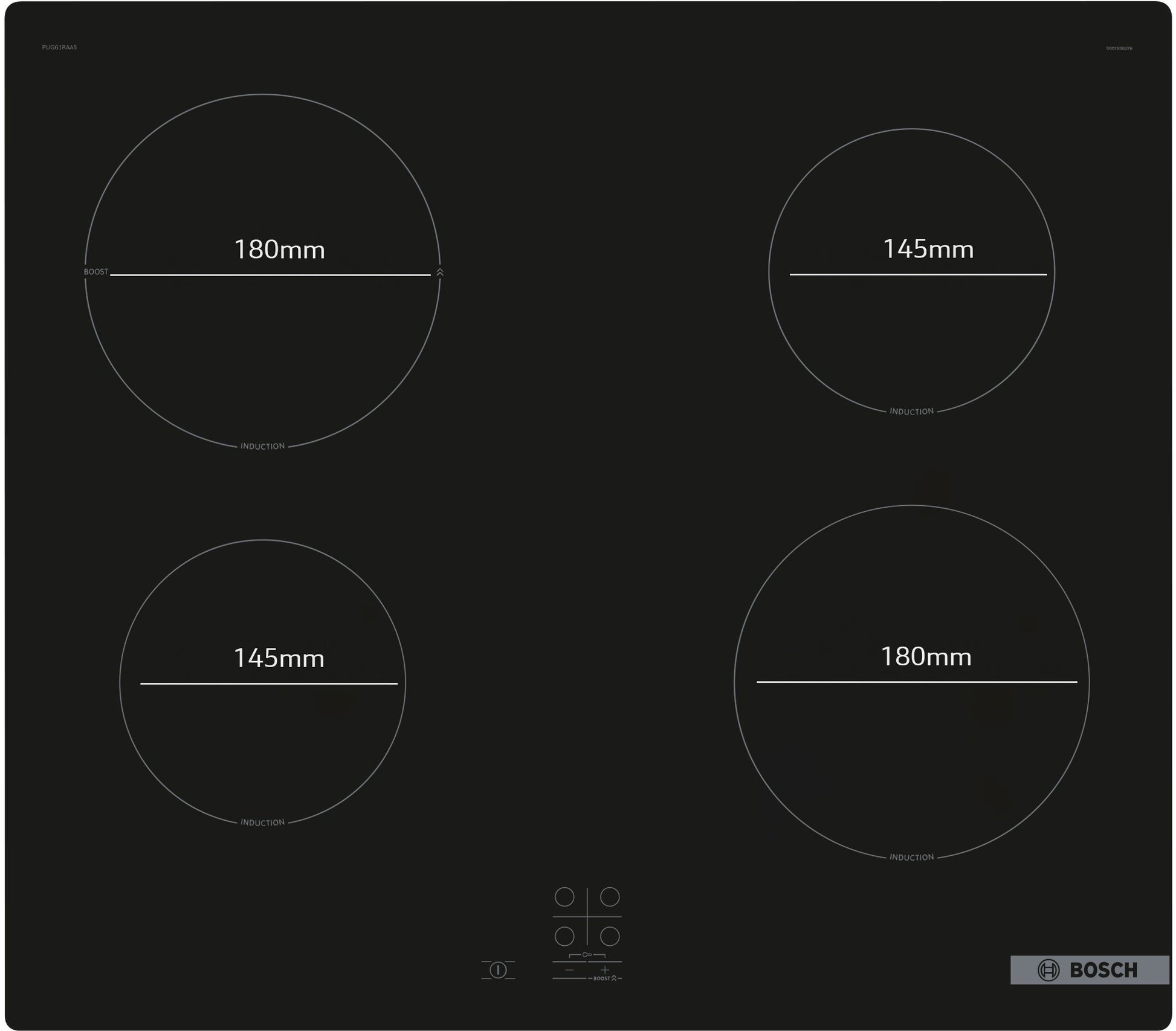 Bosch PUG61RAA5B 59.2cm Plug & Play Induction Hob - Black