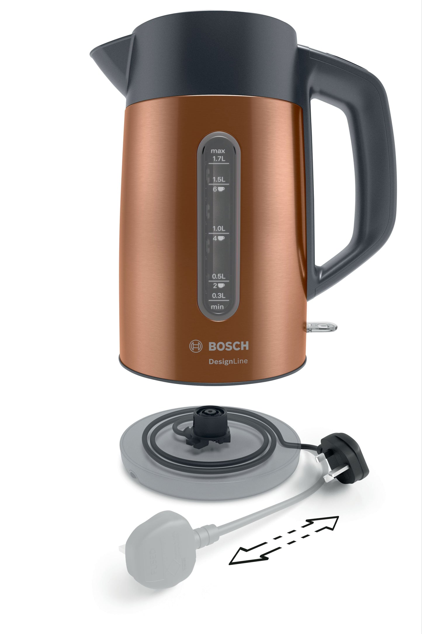 Bosch TWK4P439GB 1.7L Traditional Kettle - Copper