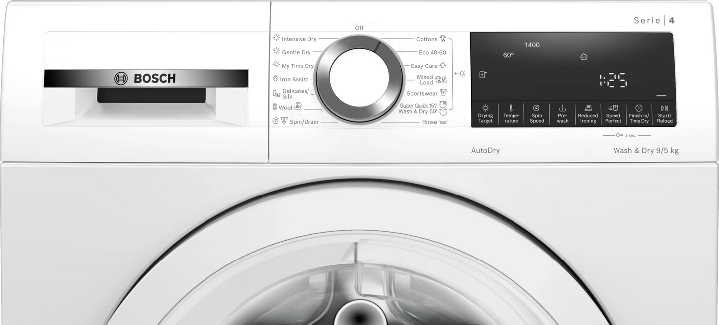 Bosch WNA144V9GB 9kg/5kg 1400 Spin  Washer Dryer - White