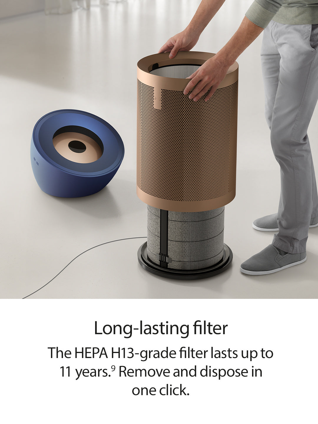 Dyson BP04 (545814-01) Purifier Big+Quiet Formaldehyde Fan - Prussian Blue / Gold