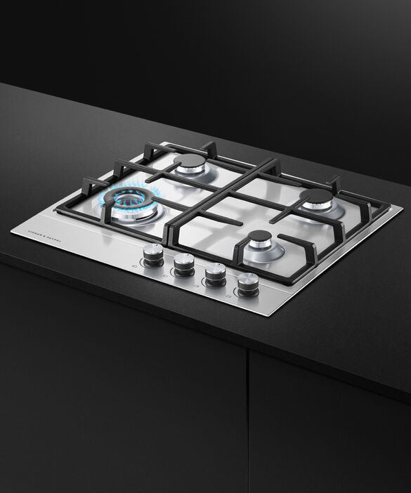 Fisher & Paykel CG604DLPX1 60cm 4 Burner Gas Hob - Stainless Steel